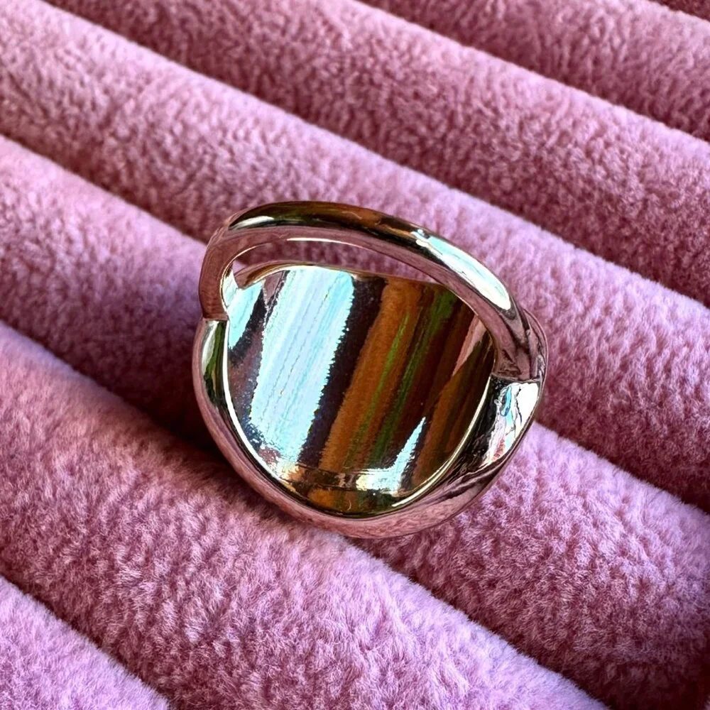 Park Lane Jewelry "Spade" Ring Size 6 1/4 With Hematite Pave Crystals Gold-Tone - Picture 6 of 9